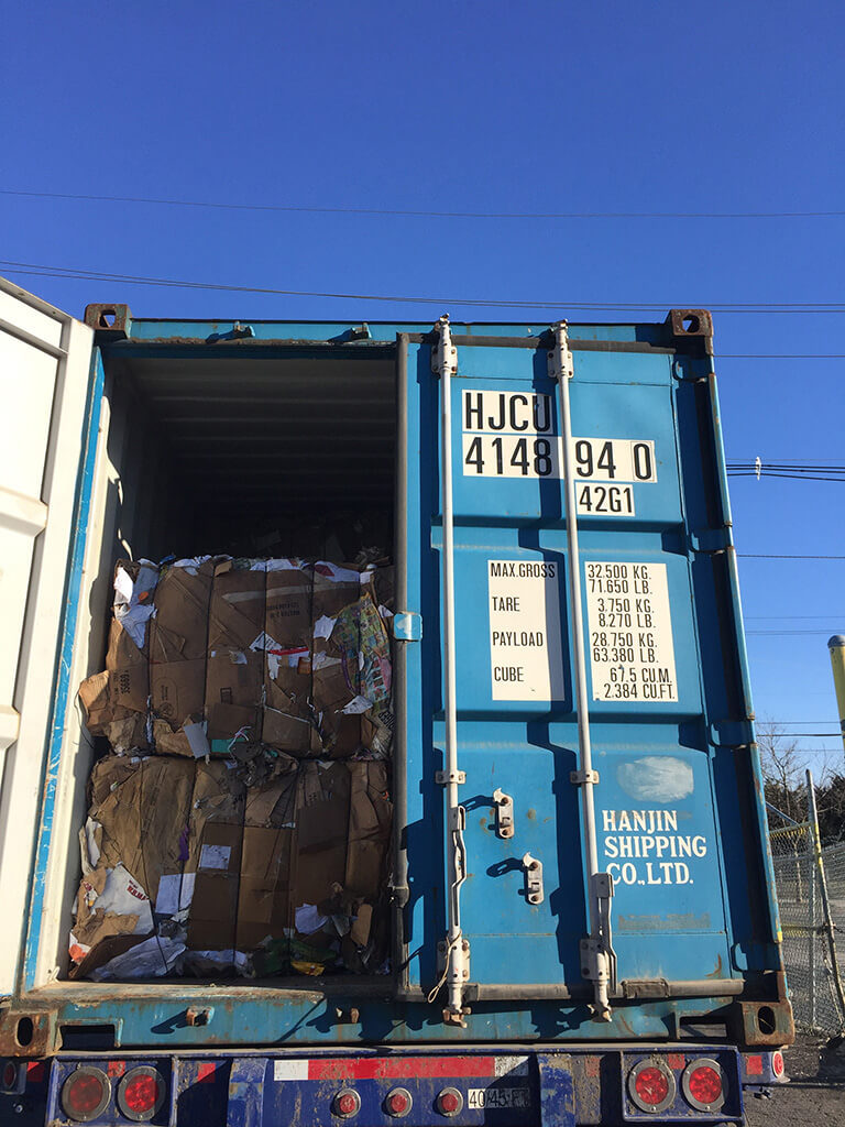 Recycled Paper in container van