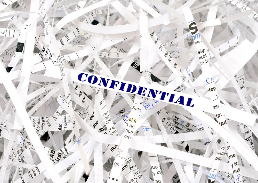 Shredded Confidential Papers
